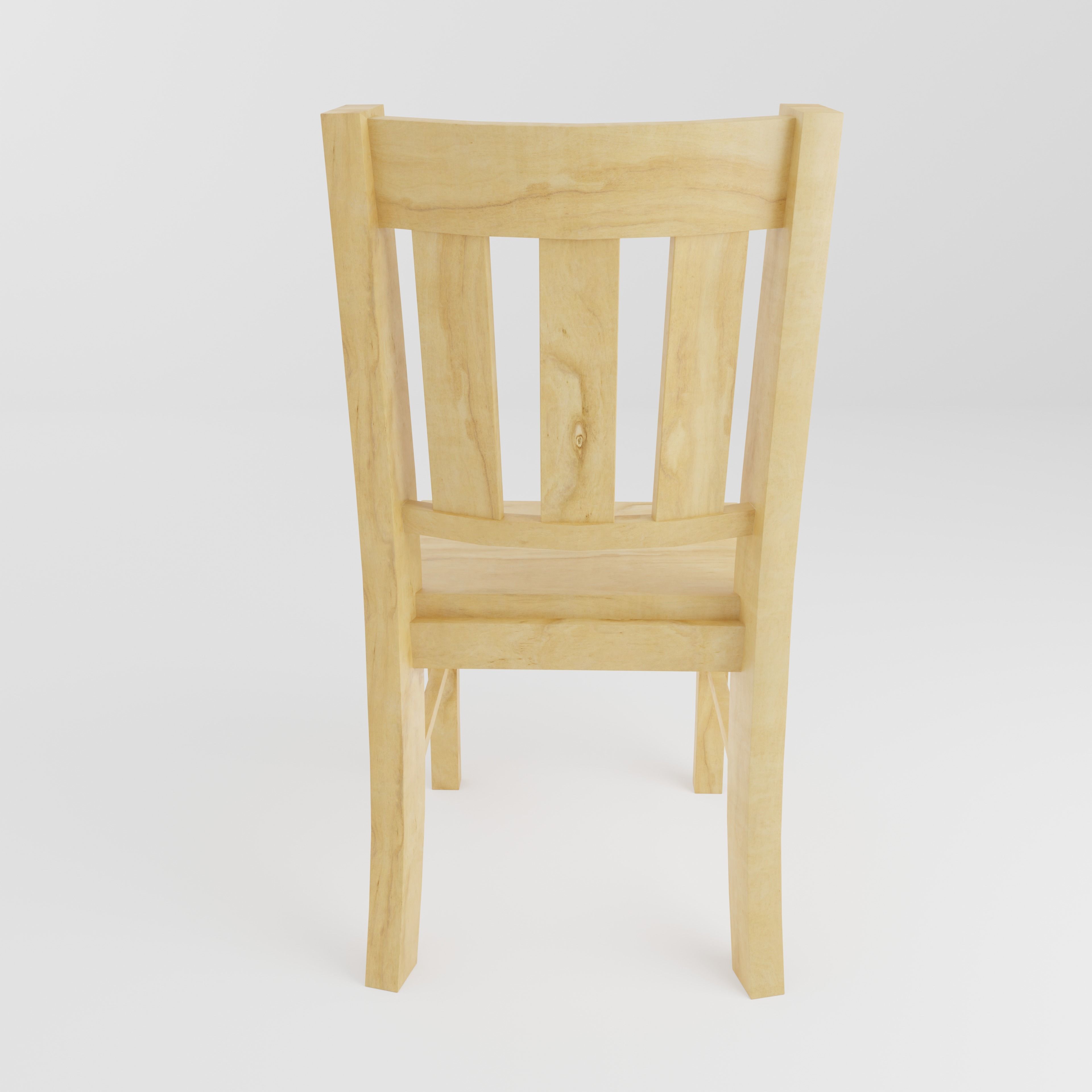 Simple Wooden Chair Free low-poly 3D model_2