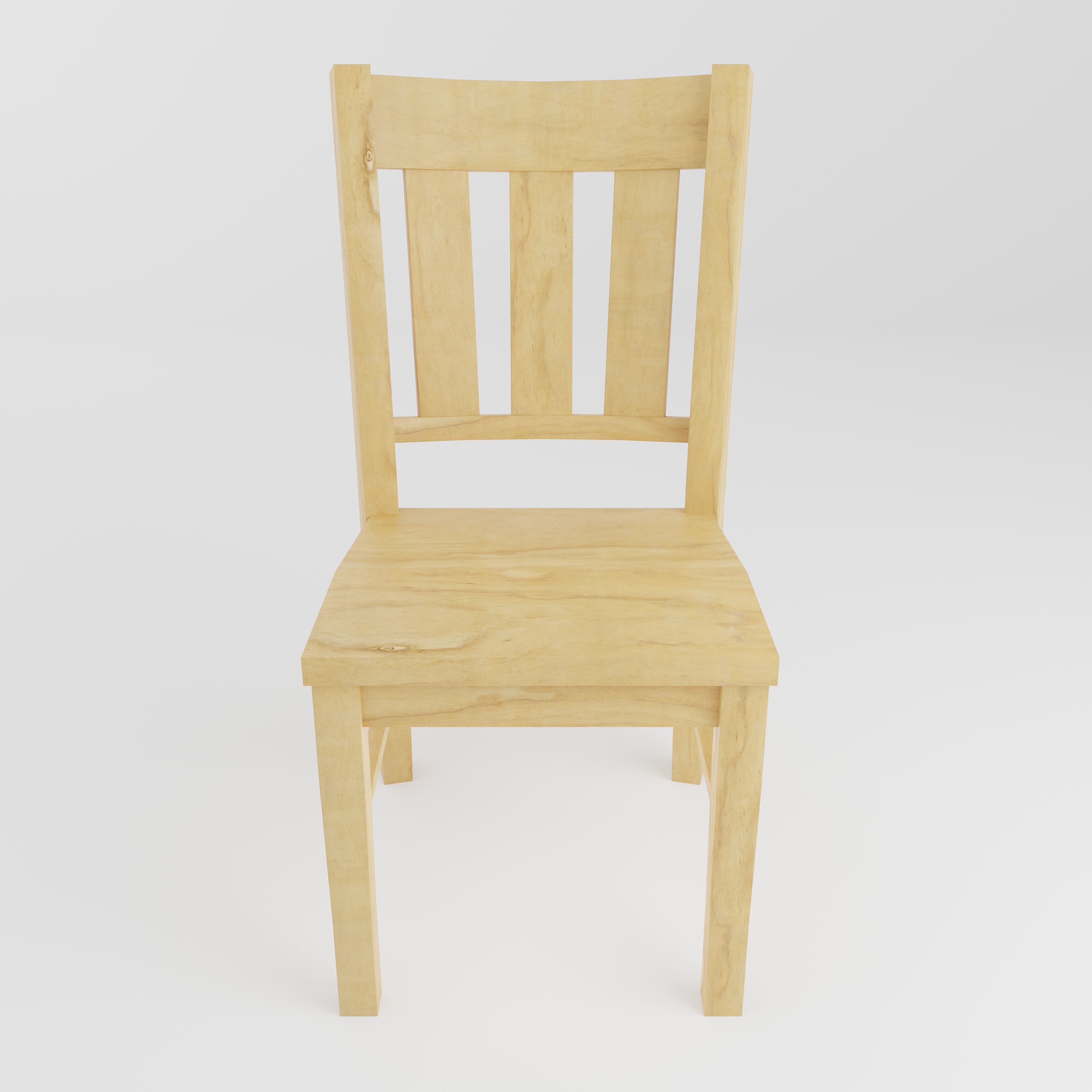 Simple Wooden Chair Free low-poly 3D model_3