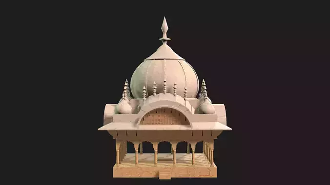 Memorial Mausoleum Queen Kusum Sarovar 02 Few Columns 3D model
