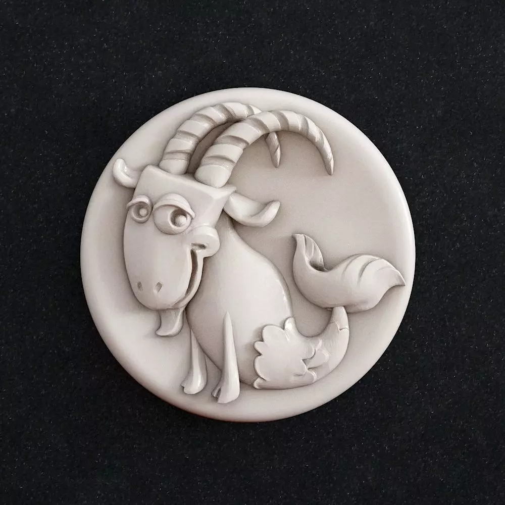 Jewelry pendant Capricorn Zodiac 3D print model_0