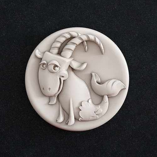 Jewelry pendant Capricorn Zodiac 3D print model