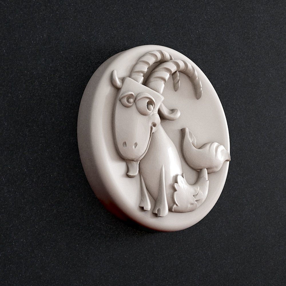Jewelry pendant Capricorn Zodiac 3D print model_1