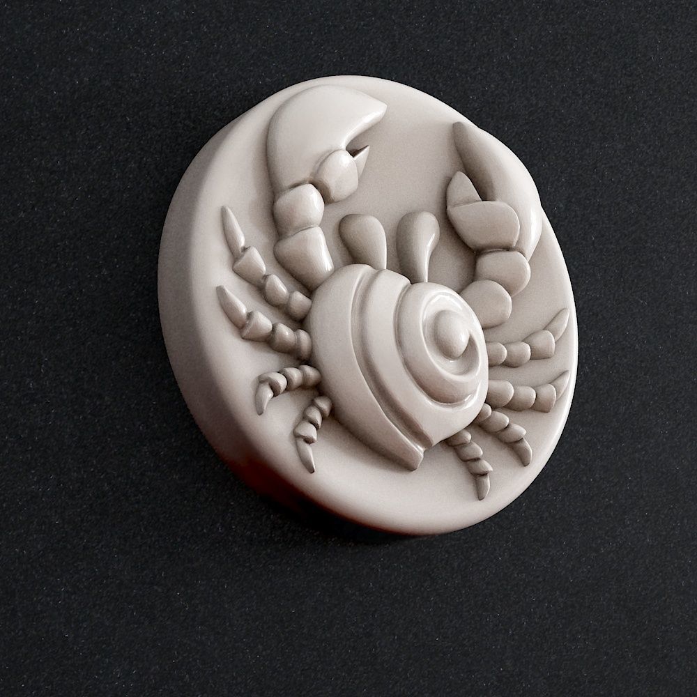 Jewelry pendant Cancer zodiac 3D print model_1