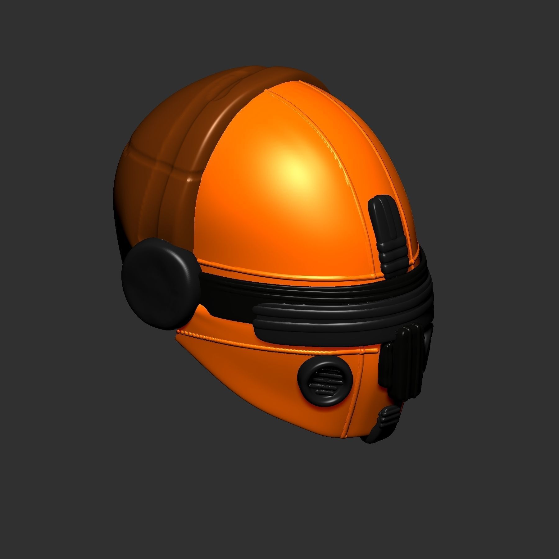 helmet high poly sculpt 3d printable 3D model_3