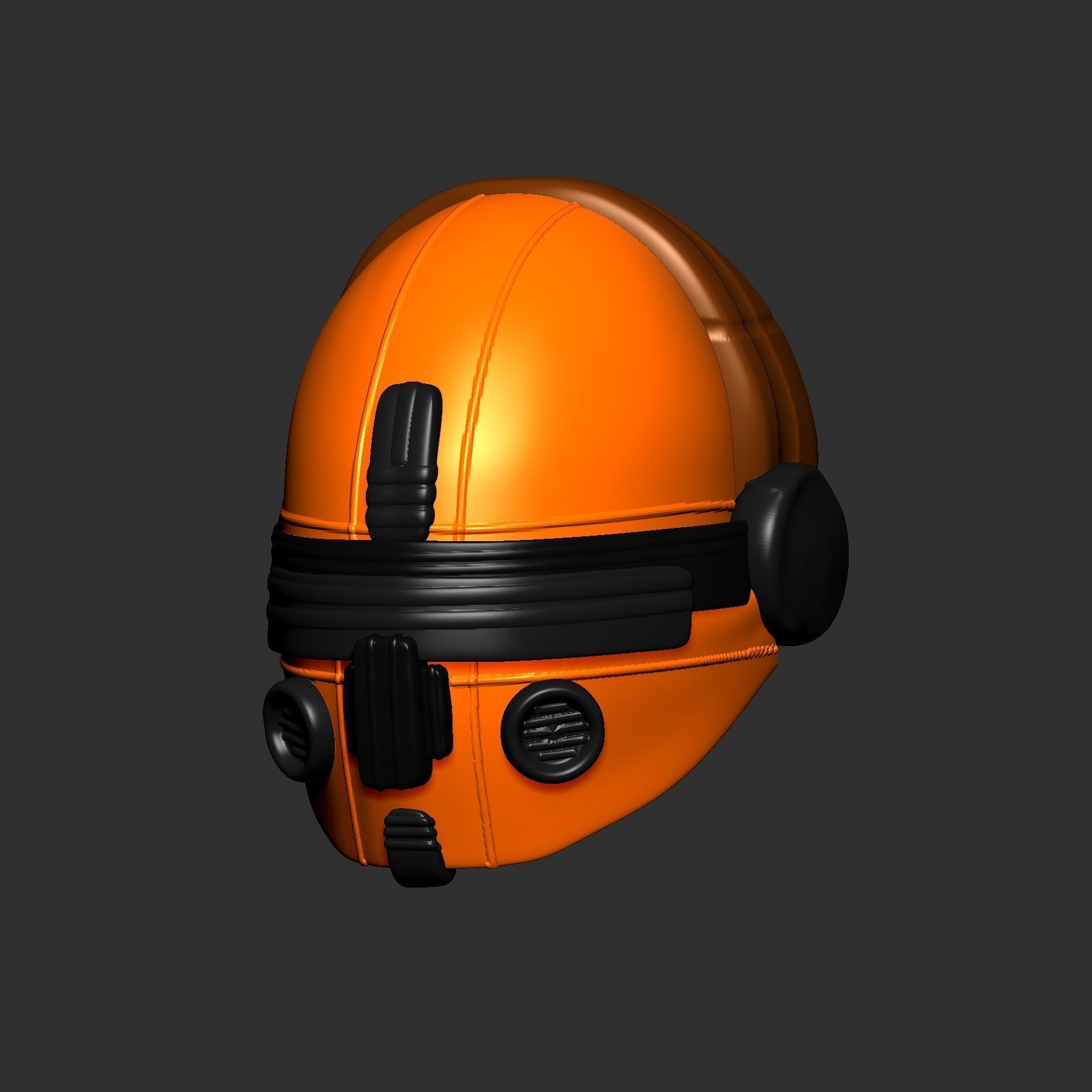 helmet high poly sculpt 3d printable 3D model_2