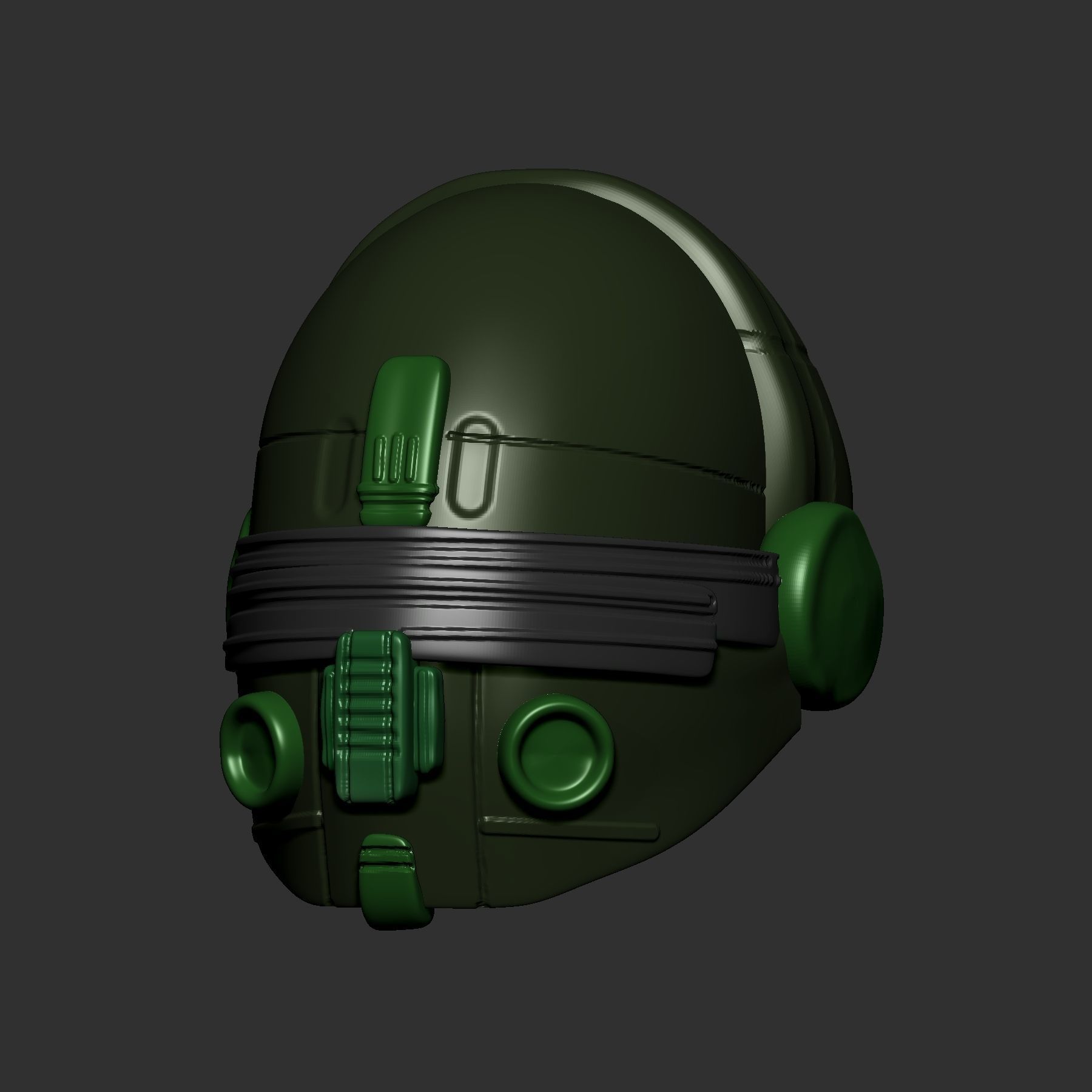 helmet high poly sculpt 3d printable  3D model_2
