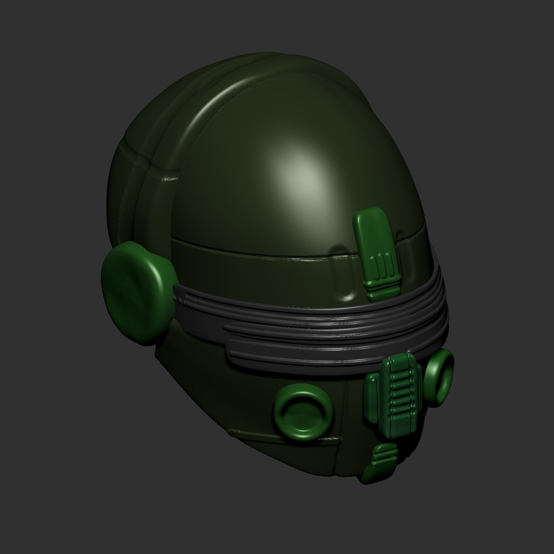helmet high poly sculpt 3d printable  3D model_4