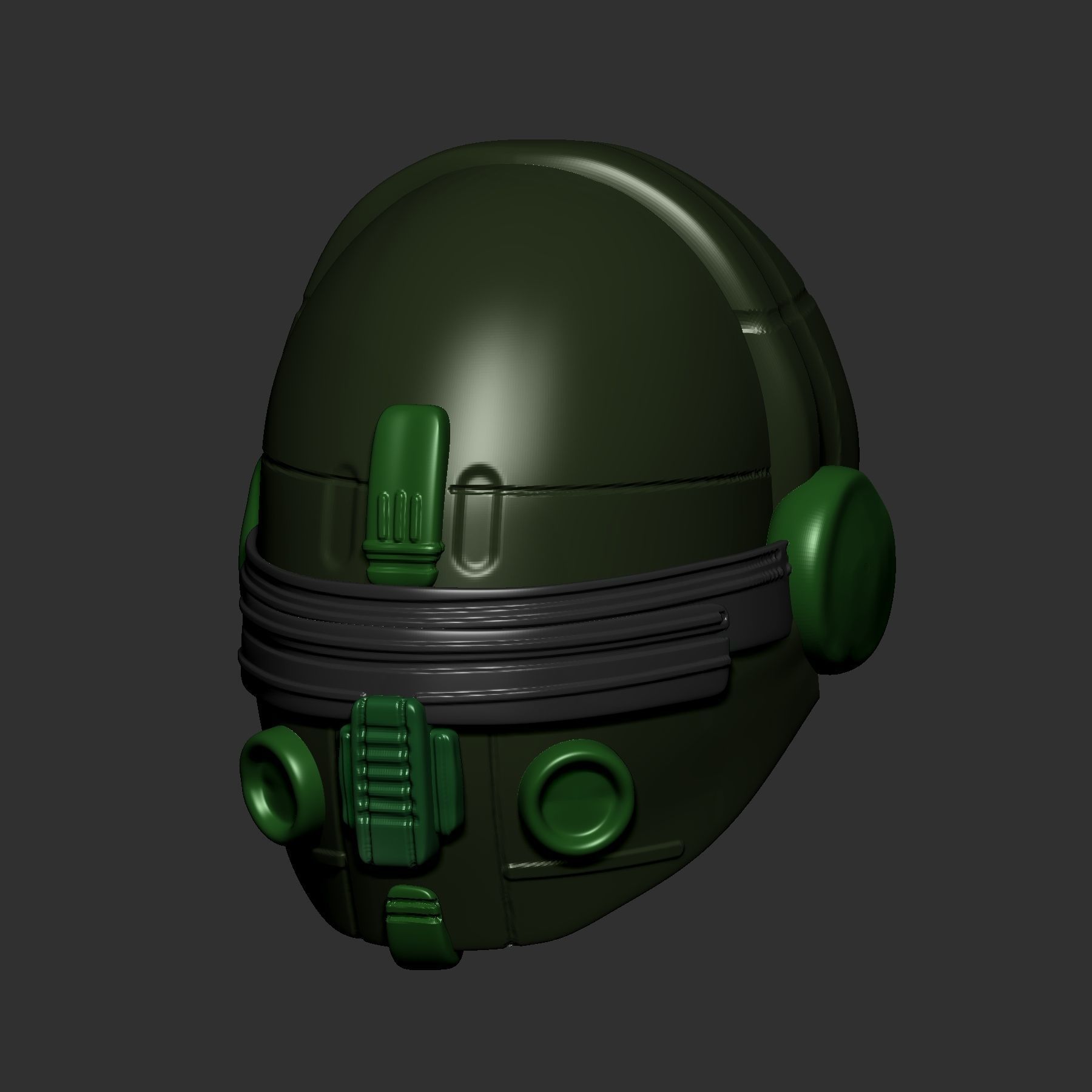 helmet high poly sculpt 3d printable  3D model_5