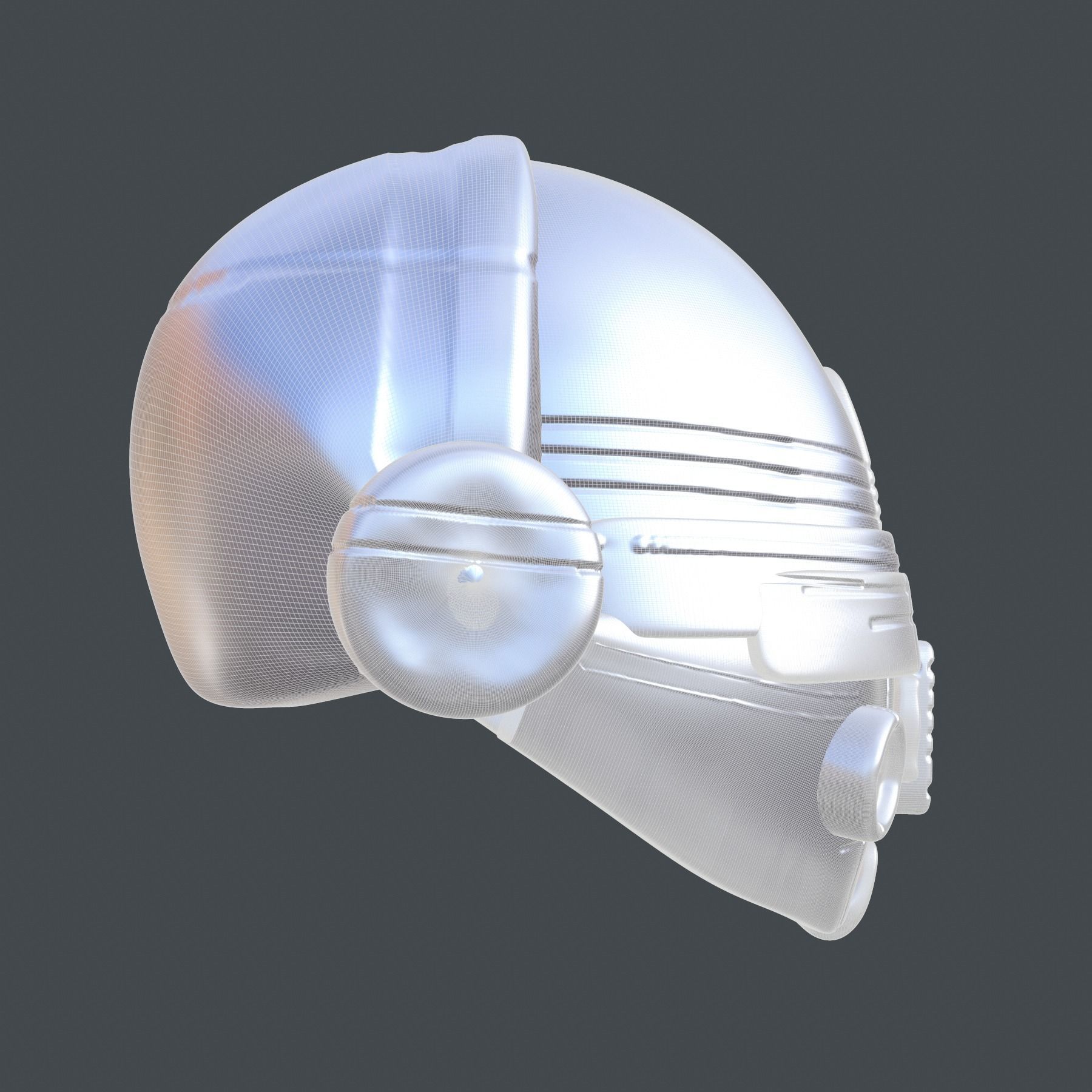 helmet high poly sculpt 3d printable  3D model_7