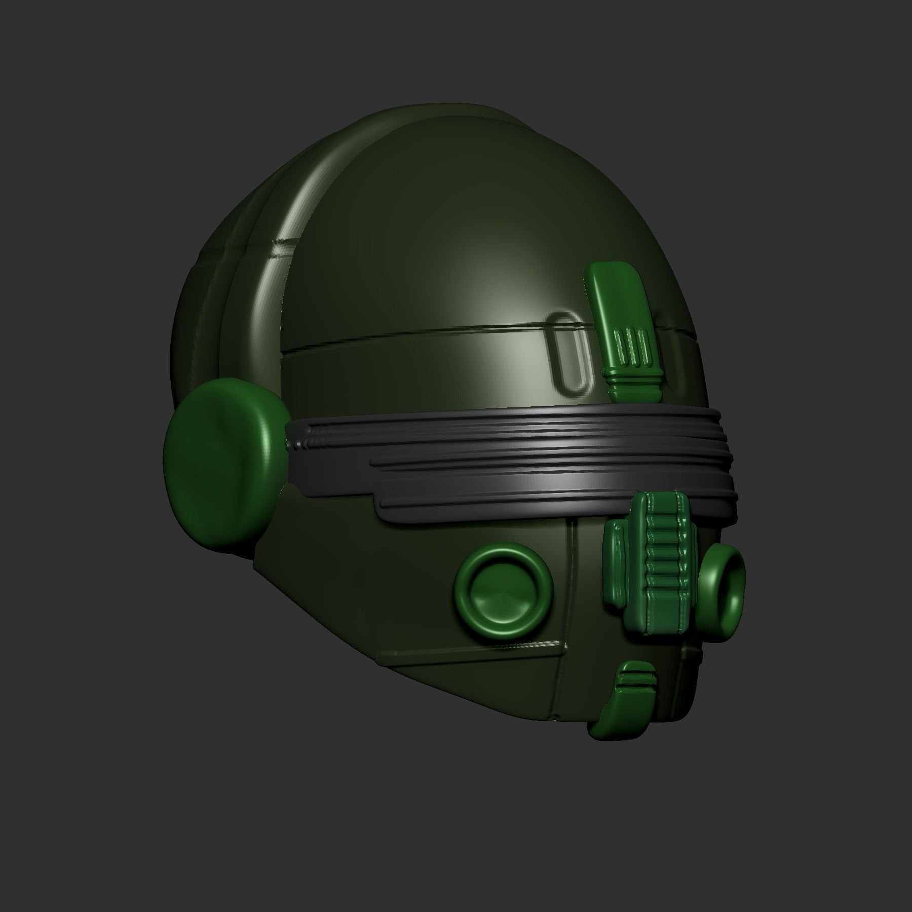 helmet high poly sculpt 3d printable  3D model_3