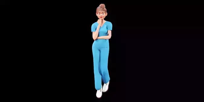 Rigged - Nurse - Woman - Ha - Blender Cycles And Eevee