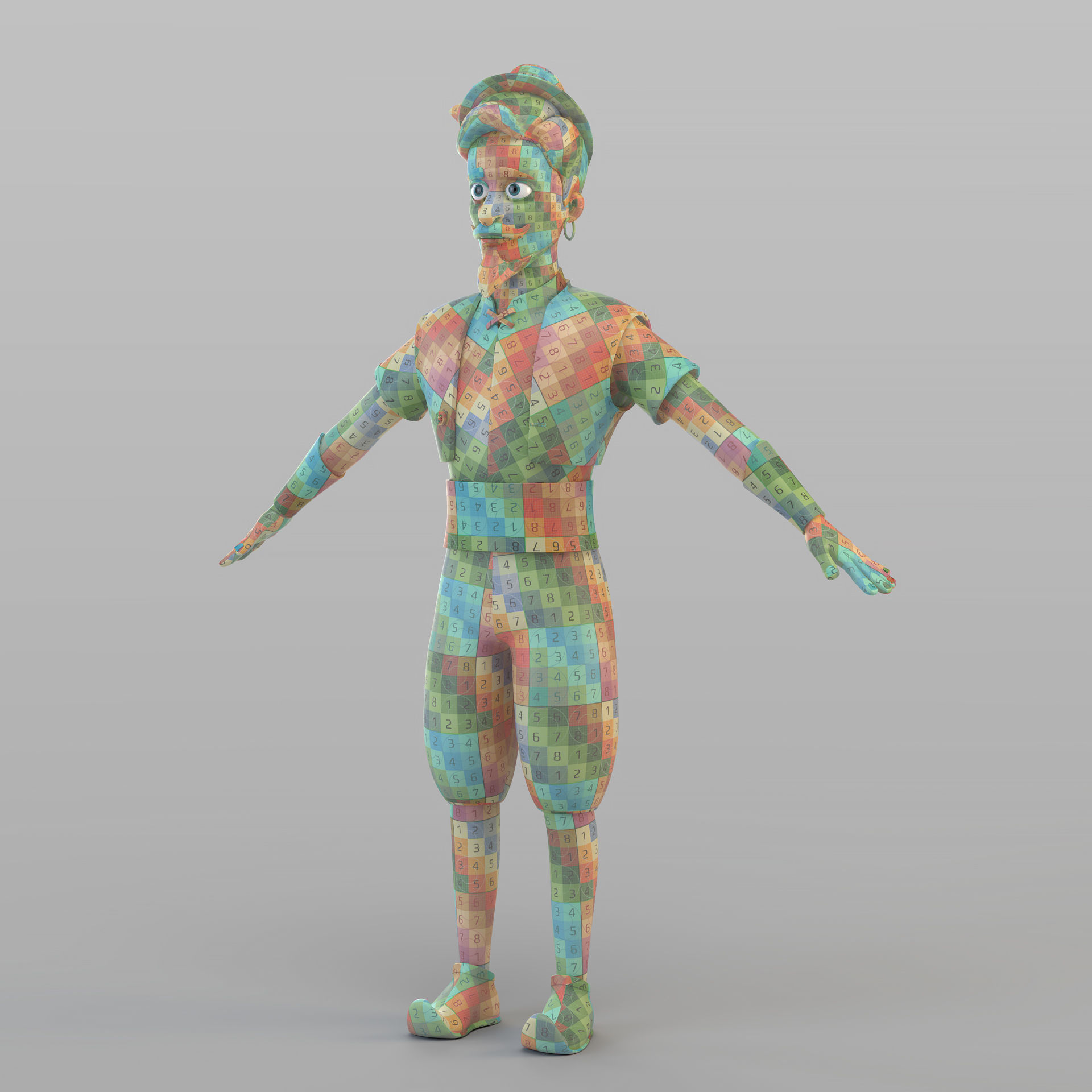 Cartoon Elite Man 3D model_8