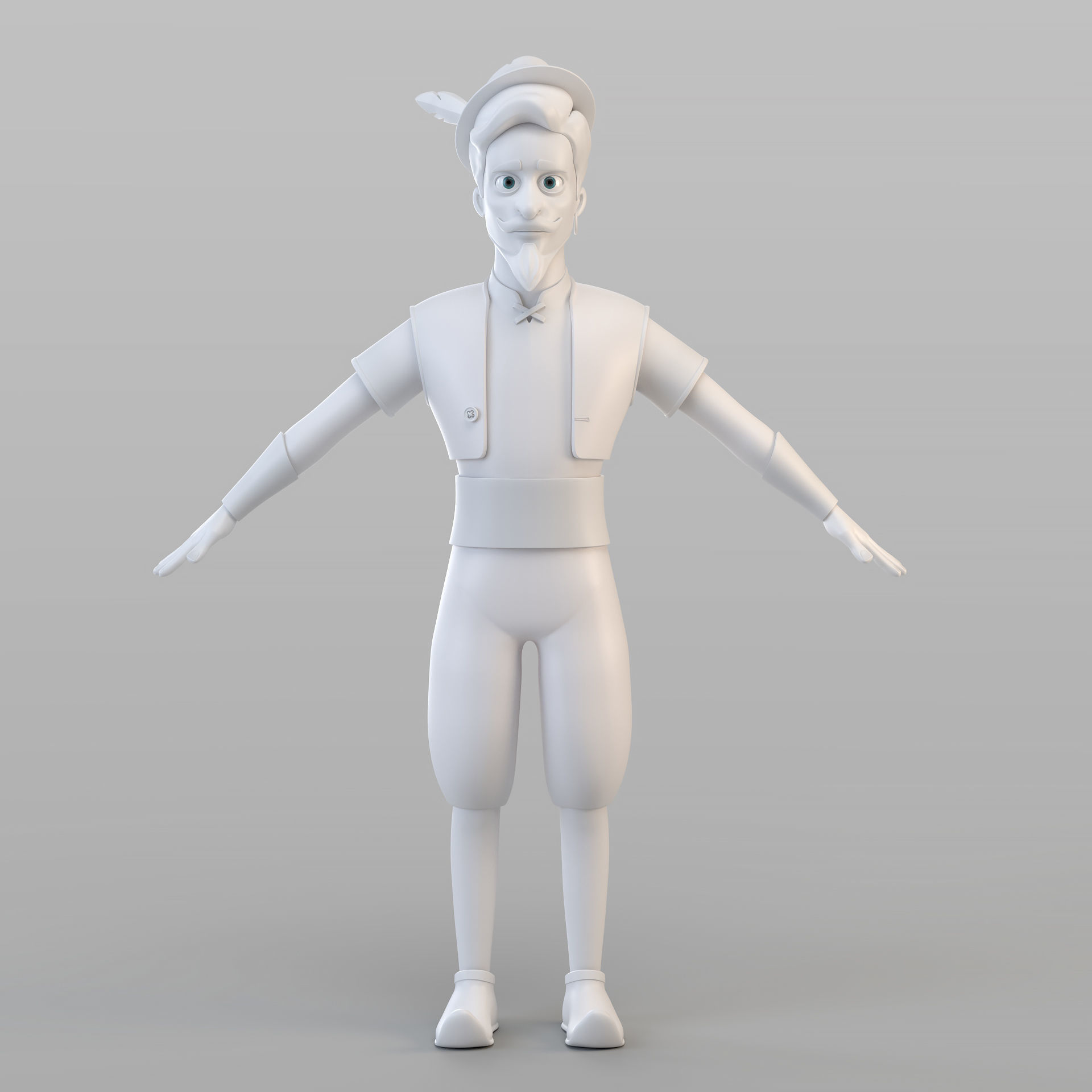 Cartoon Elite Man 3D model_1