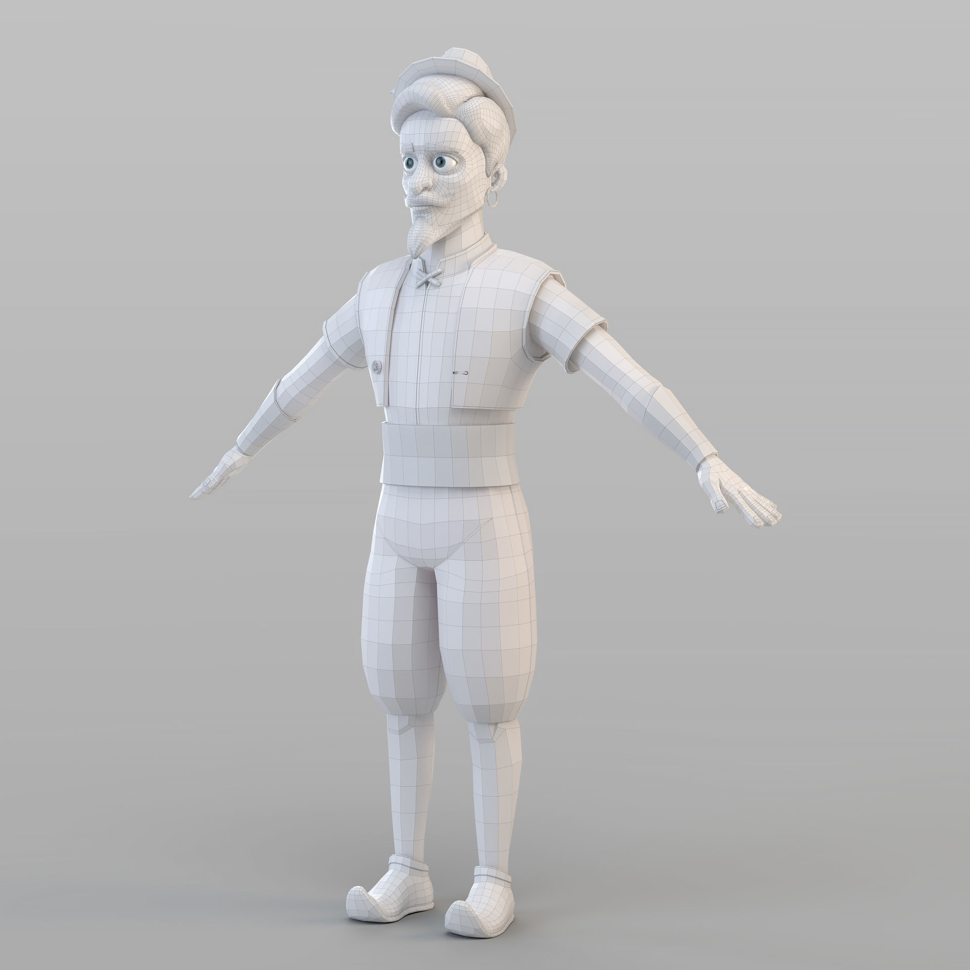 Cartoon Elite Man 3D model_4