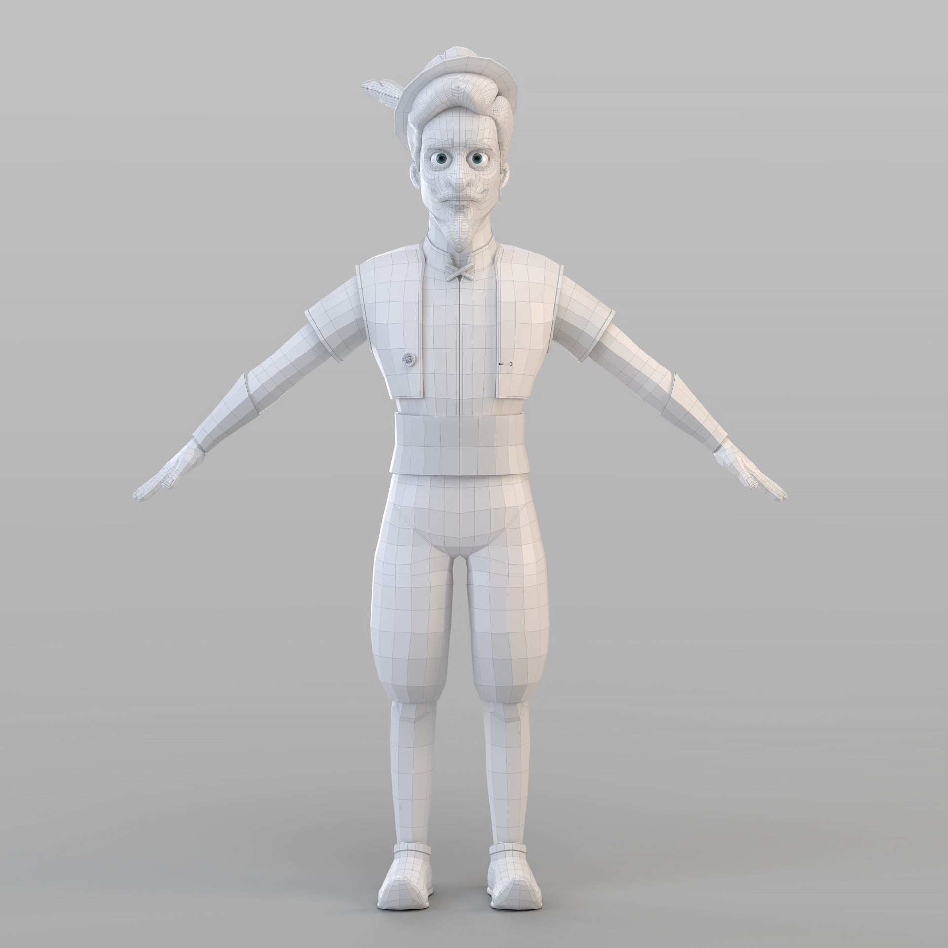 Cartoon Elite Man 3D model_5