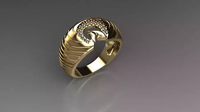 horse ring gold 3D print model