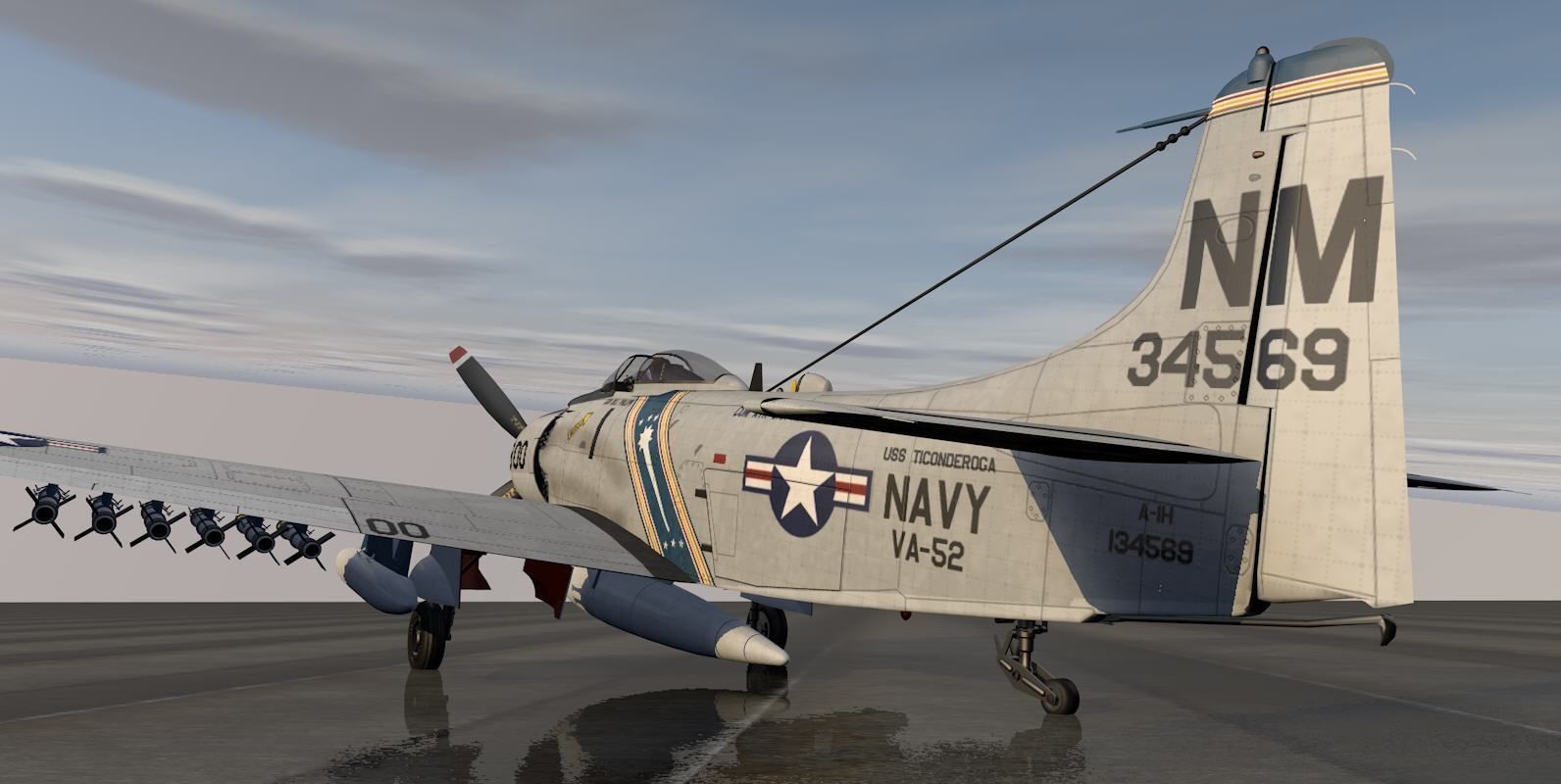 Douglas A-1H or AD-6 Skyraider 3D model_11