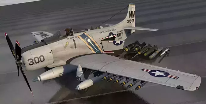 Douglas A-1H or AD-6 Skyraider 3D model