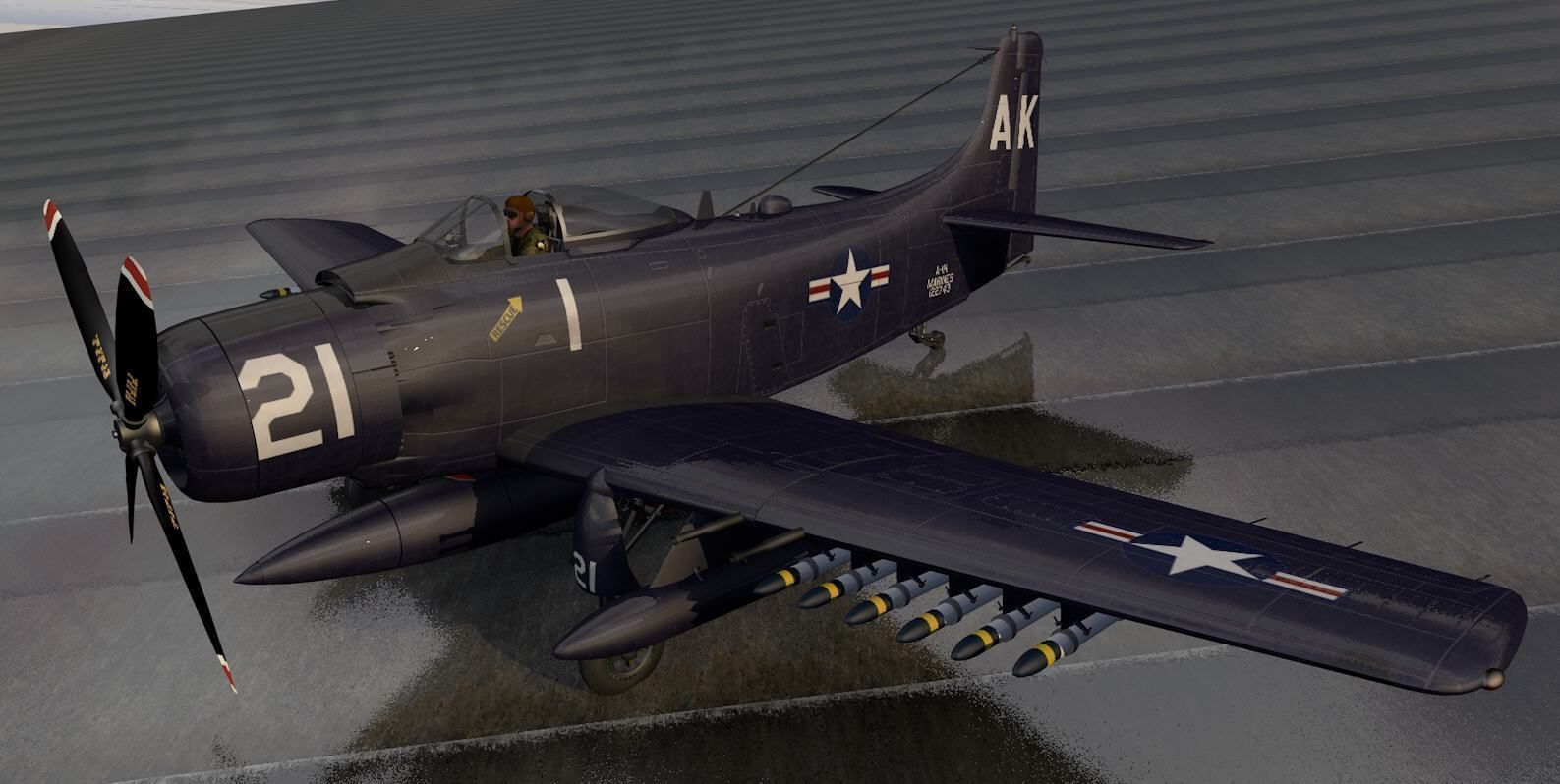 Douglas A-1H or AD-6 Skyraider 3D model_3