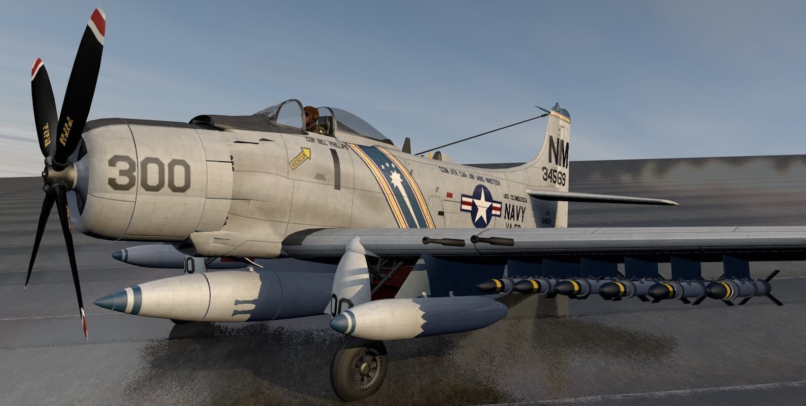 Douglas A-1H or AD-6 Skyraider 3D model_12