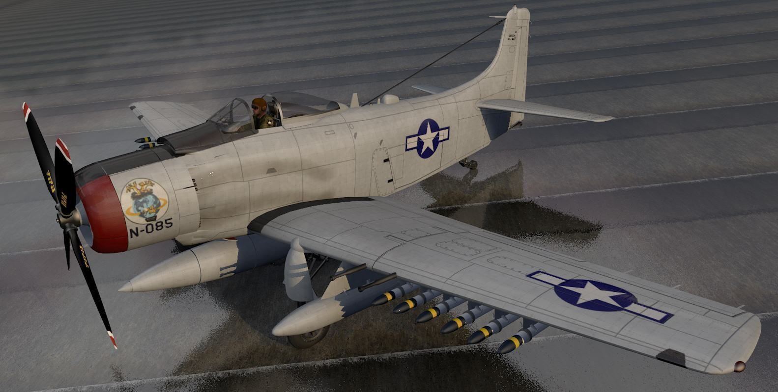 Douglas A-1H or AD-6 Skyraider 3D model_2