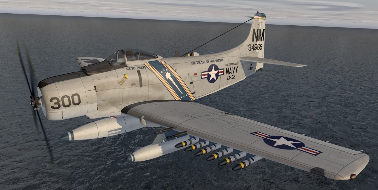 Douglas A-1H or AD-6 Skyraider 3D model_17