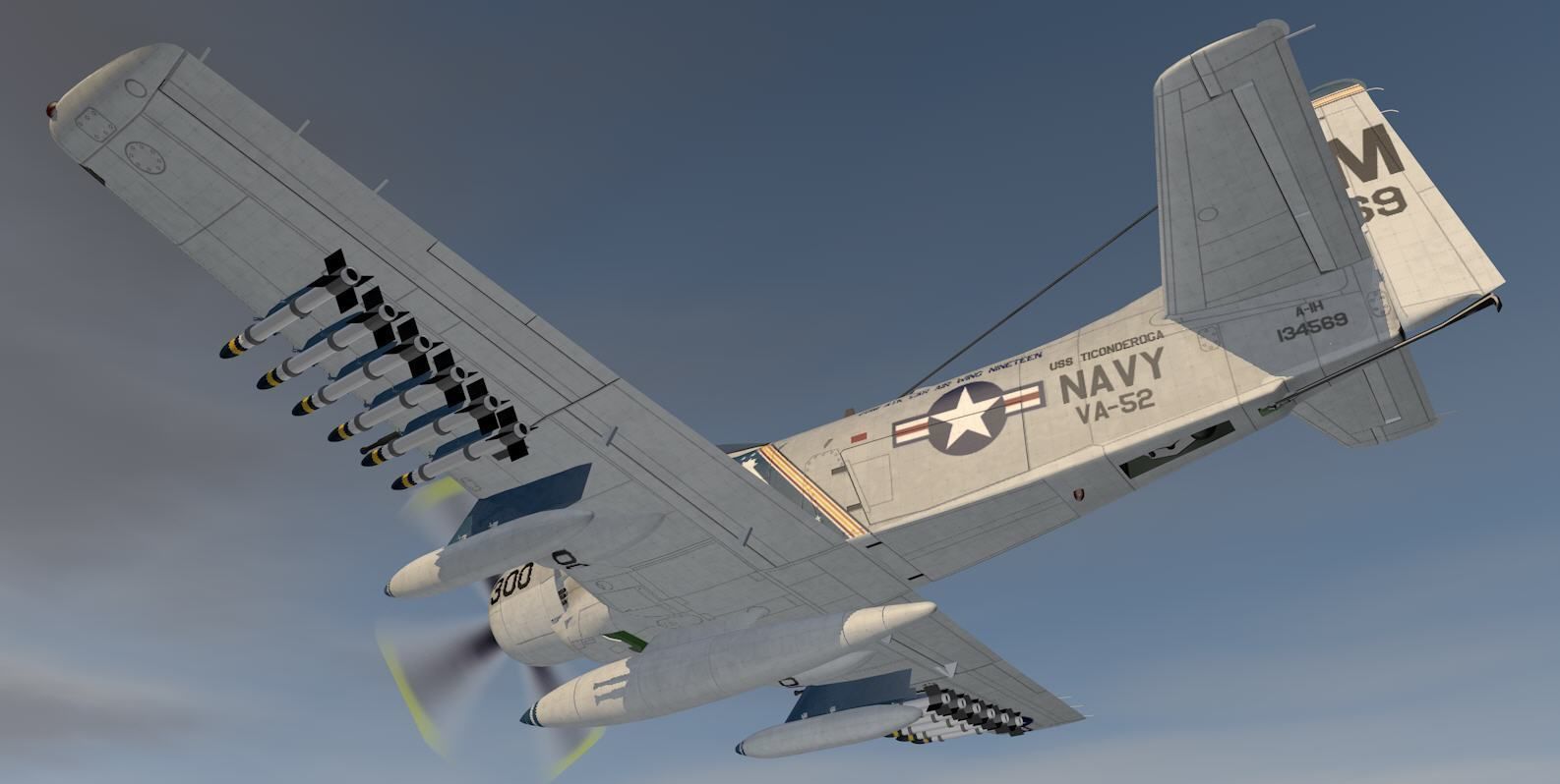 Douglas A-1H or AD-6 Skyraider 3D model_19