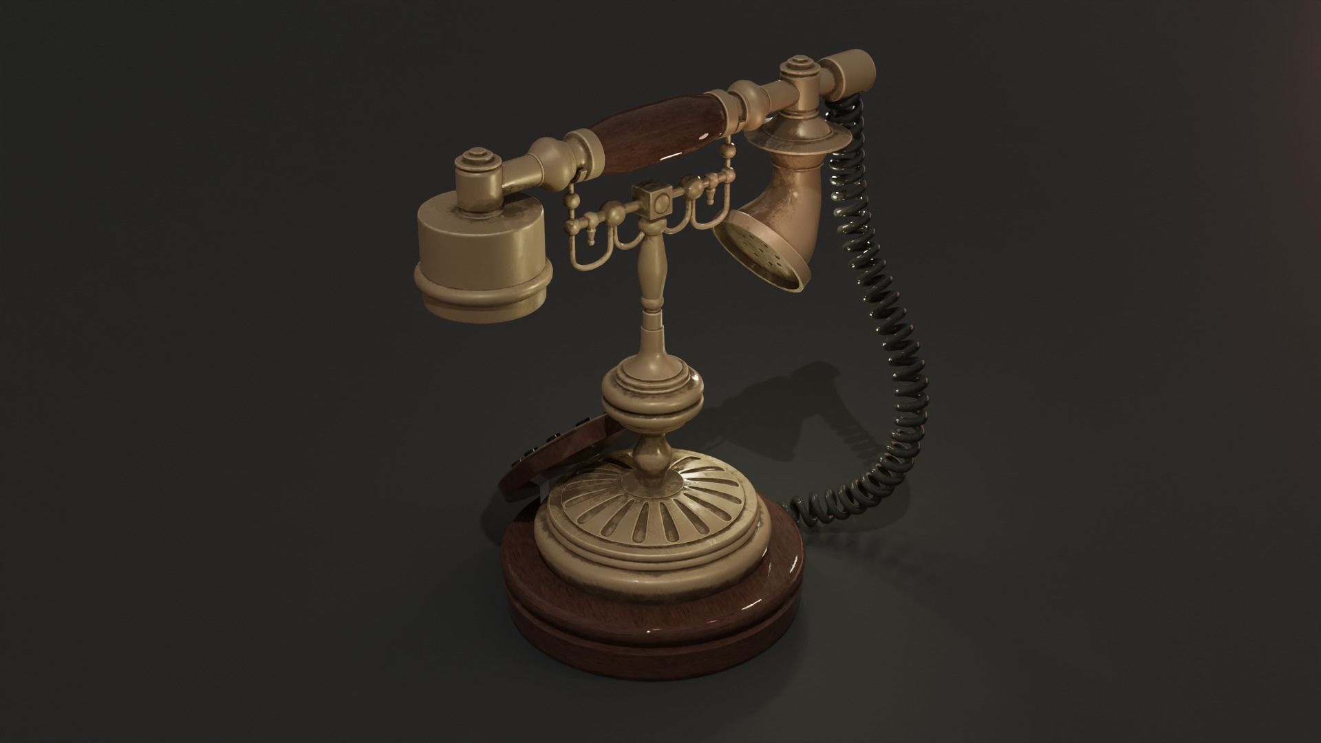 Vintage phone  3D model 3D model_3