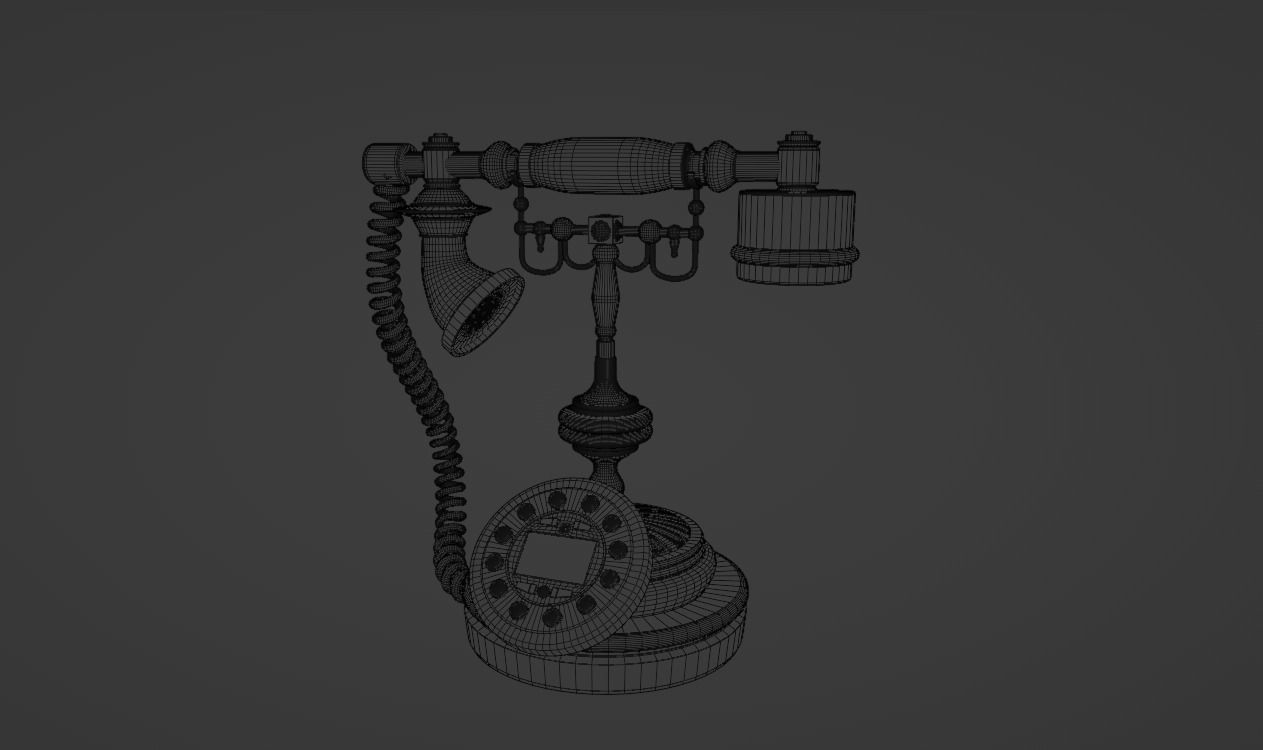 Vintage phone  3D model 3D model_4