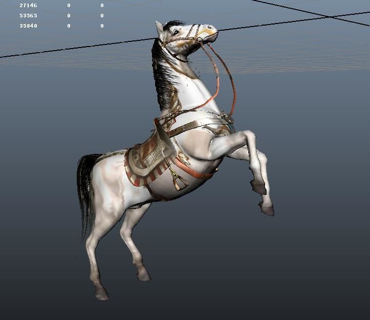 White horse 3D model_5