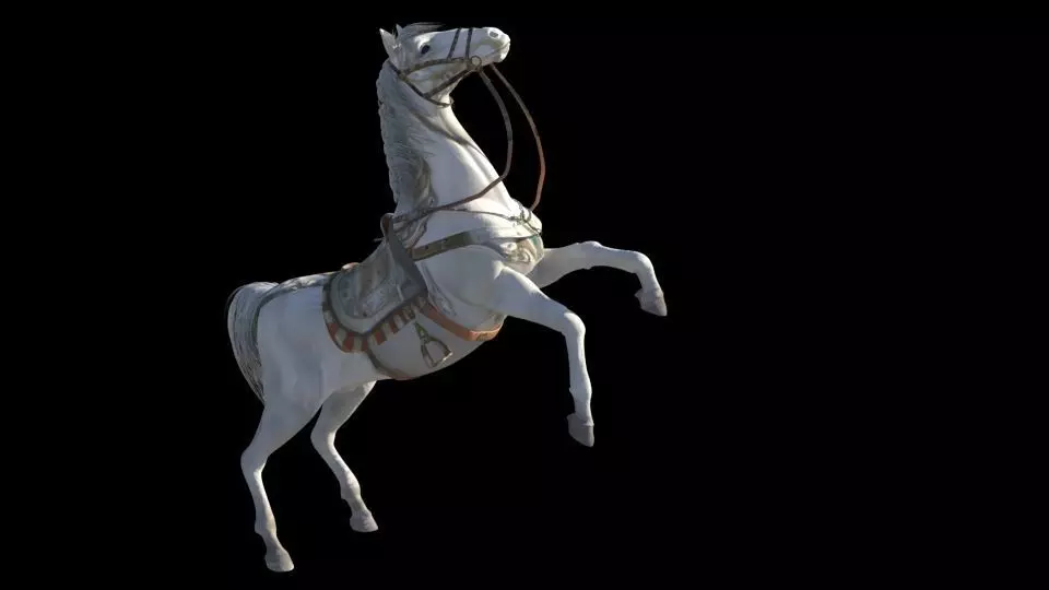 White horse 3D model_0