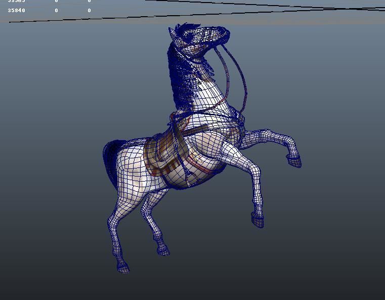White horse 3D model_12