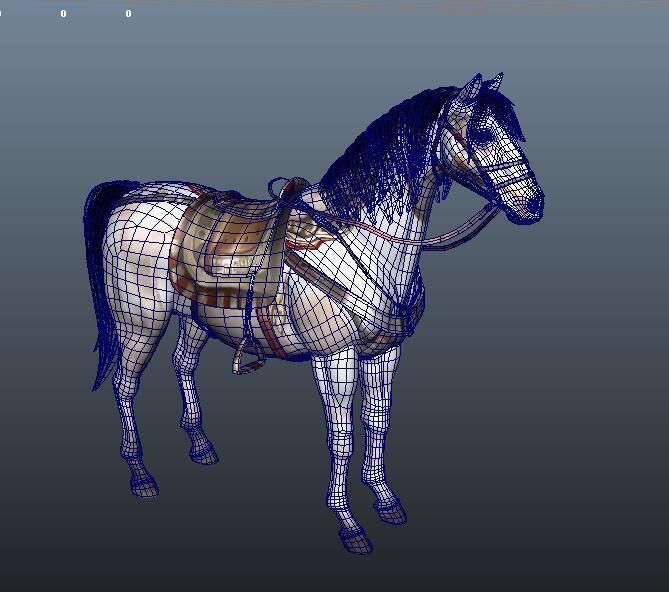 White horse 3D model_9