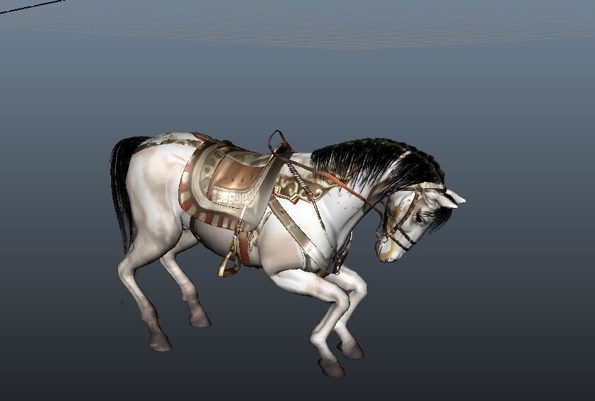 White horse 3D model_4