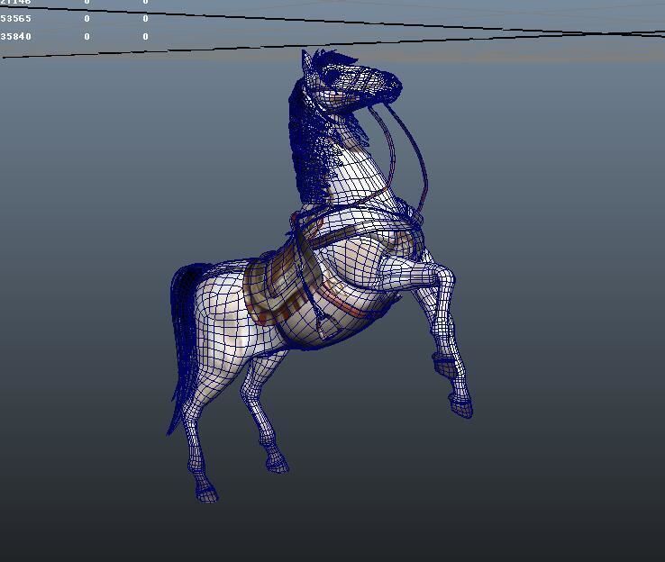 White horse 3D model_11