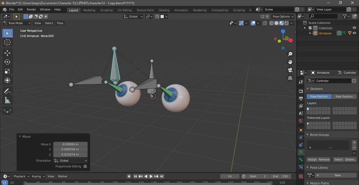 Eyes Rigged Model Low-poly 3D model_4