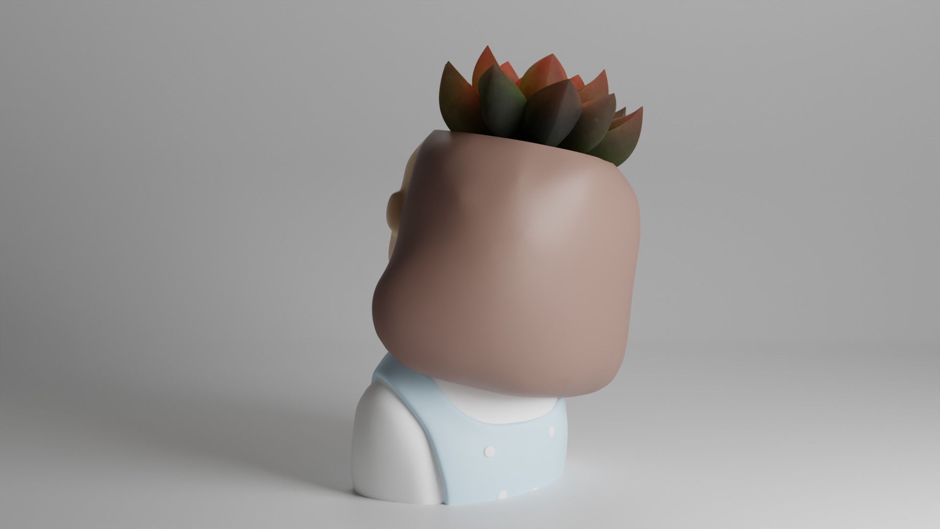 Dreamy Girl Succulent Planter  3D print model_5