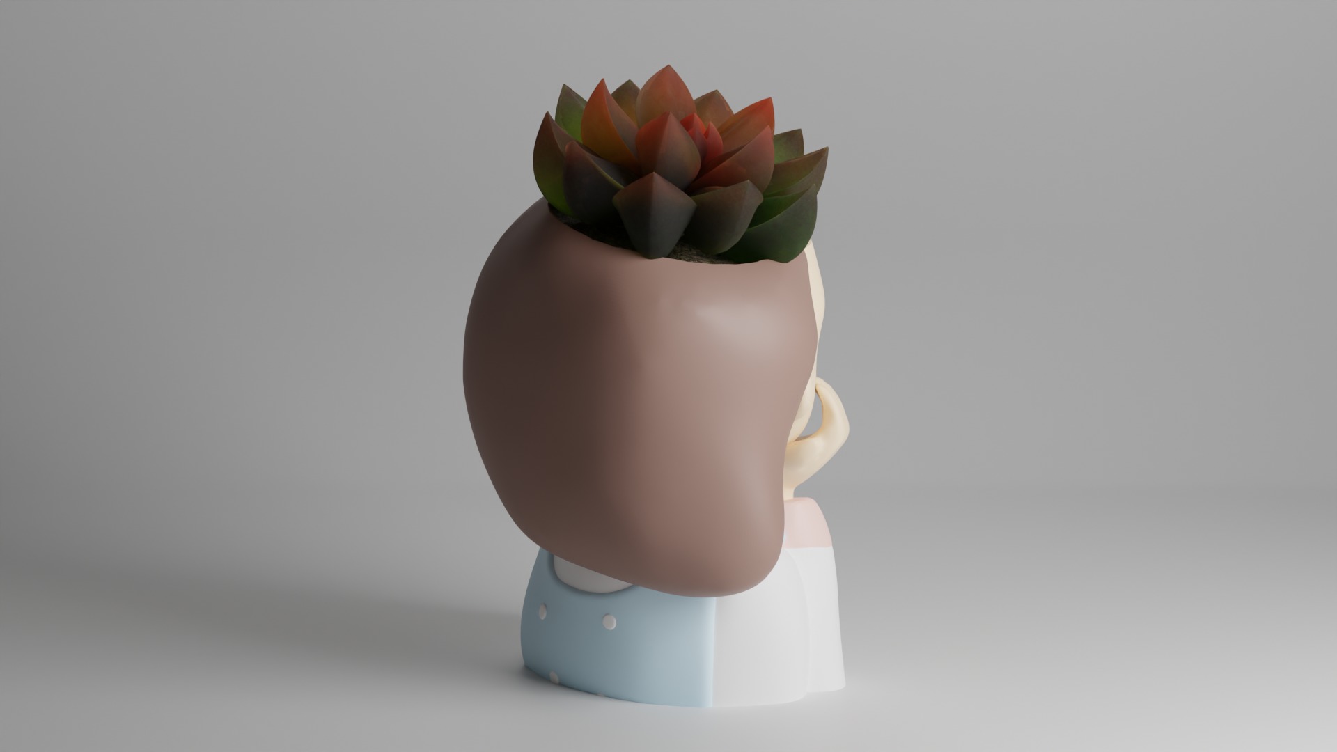 Dreamy Girl Succulent Planter  3D print model_3