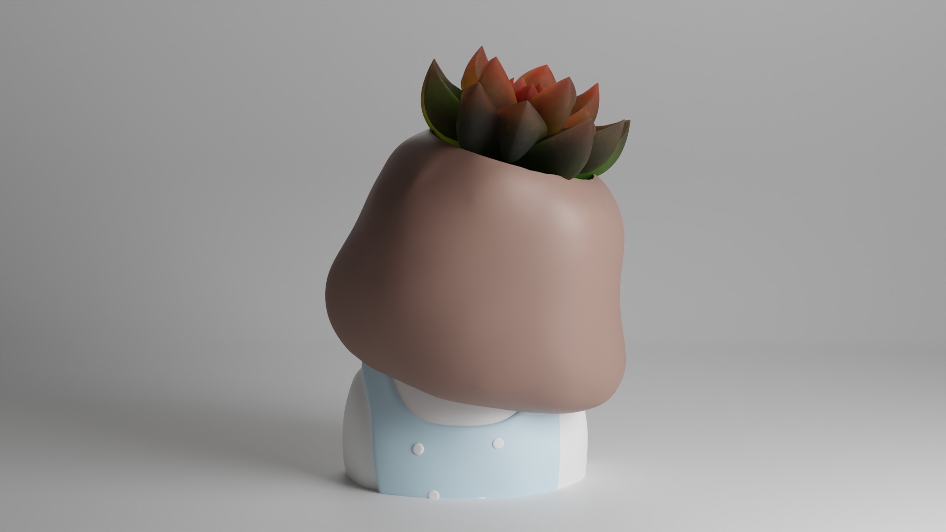 Dreamy Girl Succulent Planter  3D print model_4