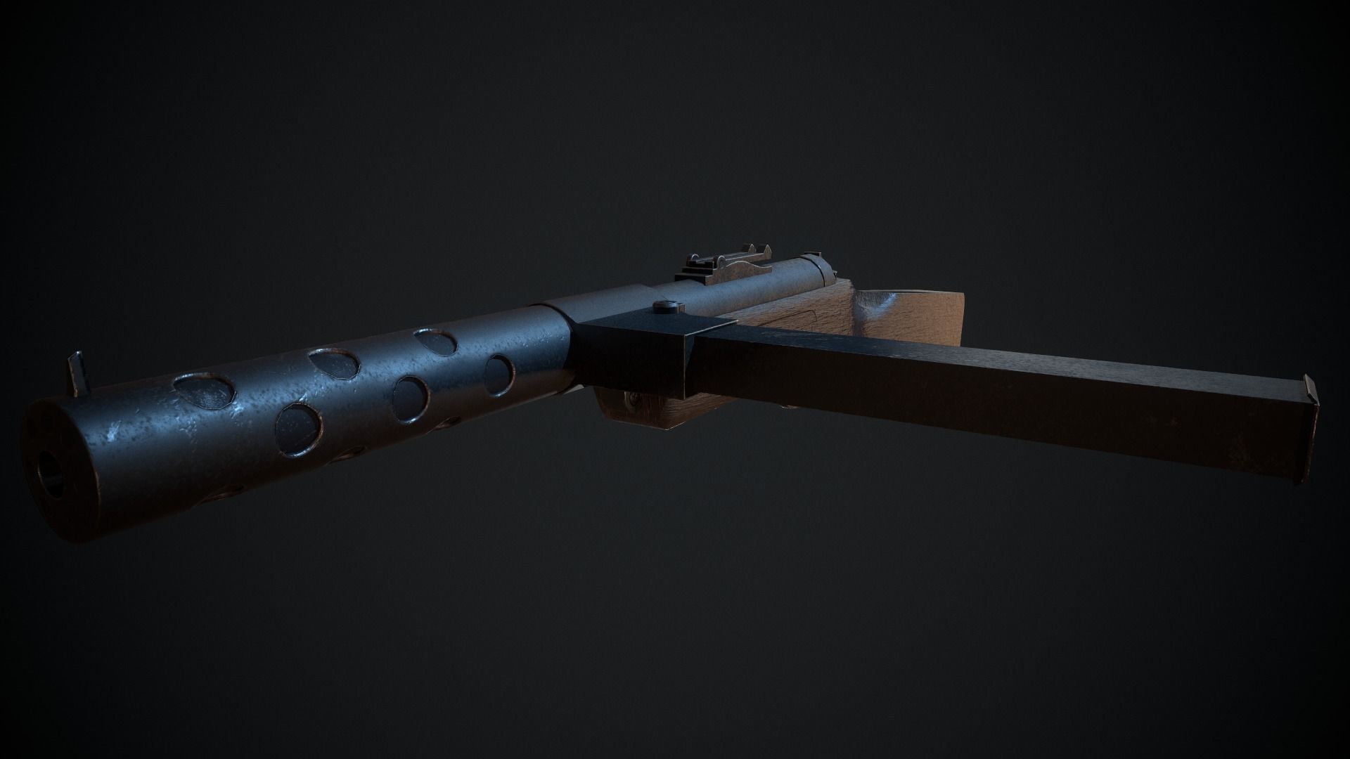 MP-28 Low Poly gun Low-poly 3D model_1
