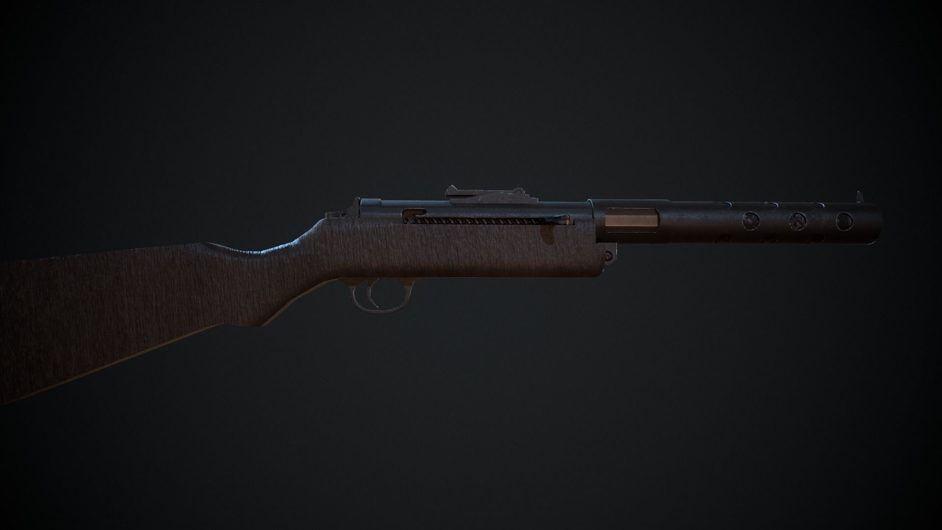 MP-28 Low Poly gun Low-poly 3D model_6