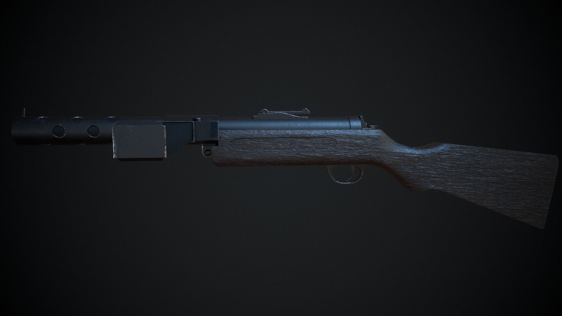 MP-28 Low Poly gun Low-poly 3D model_4