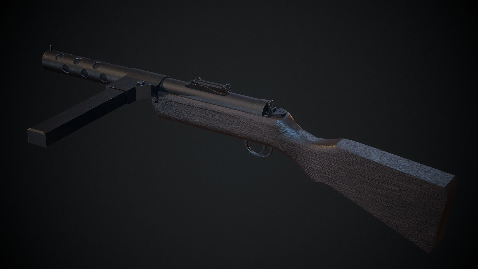 MP-28 Low Poly gun Low-poly 3D model_5