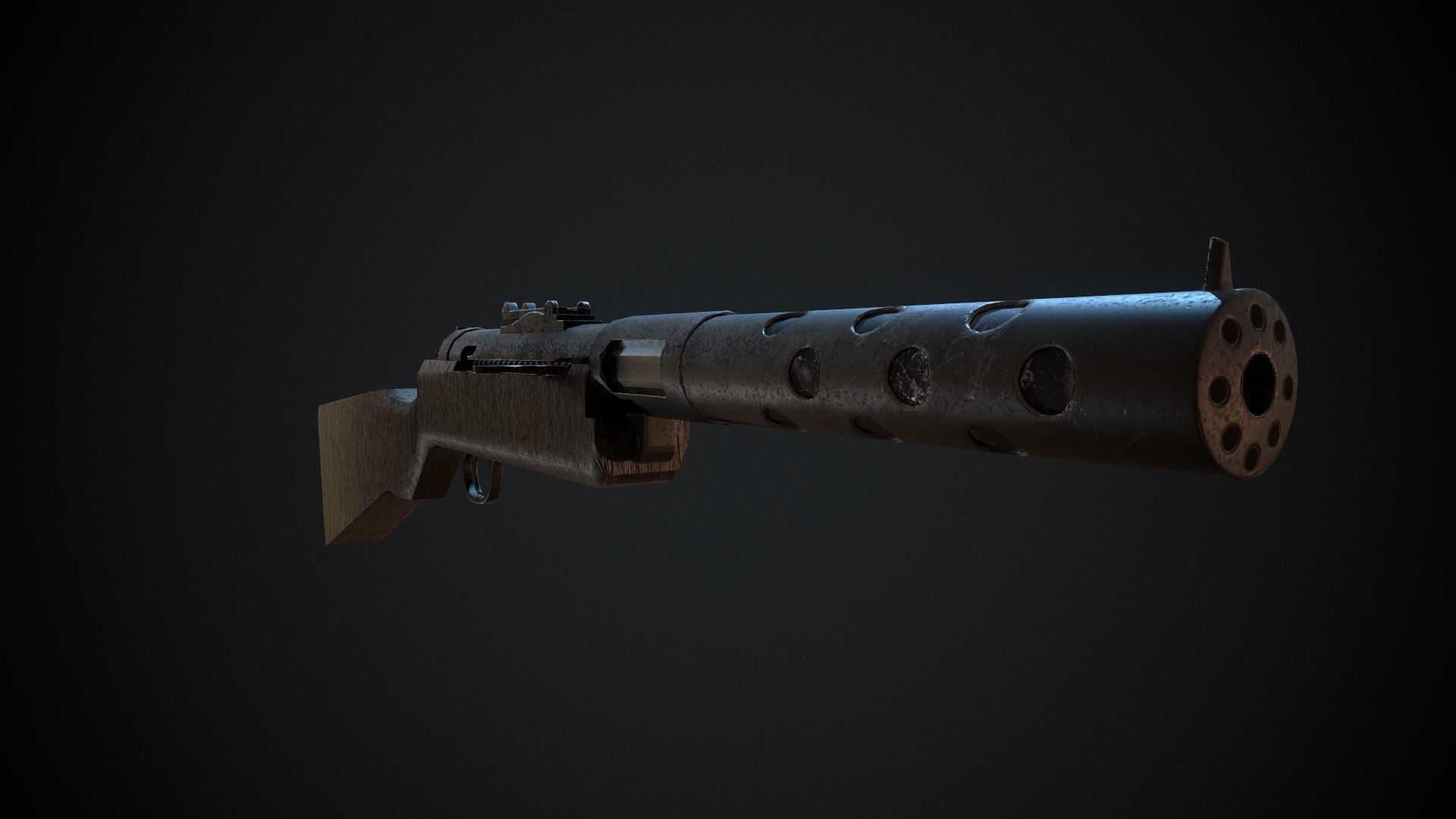 MP-28 Low Poly gun Low-poly 3D model_2