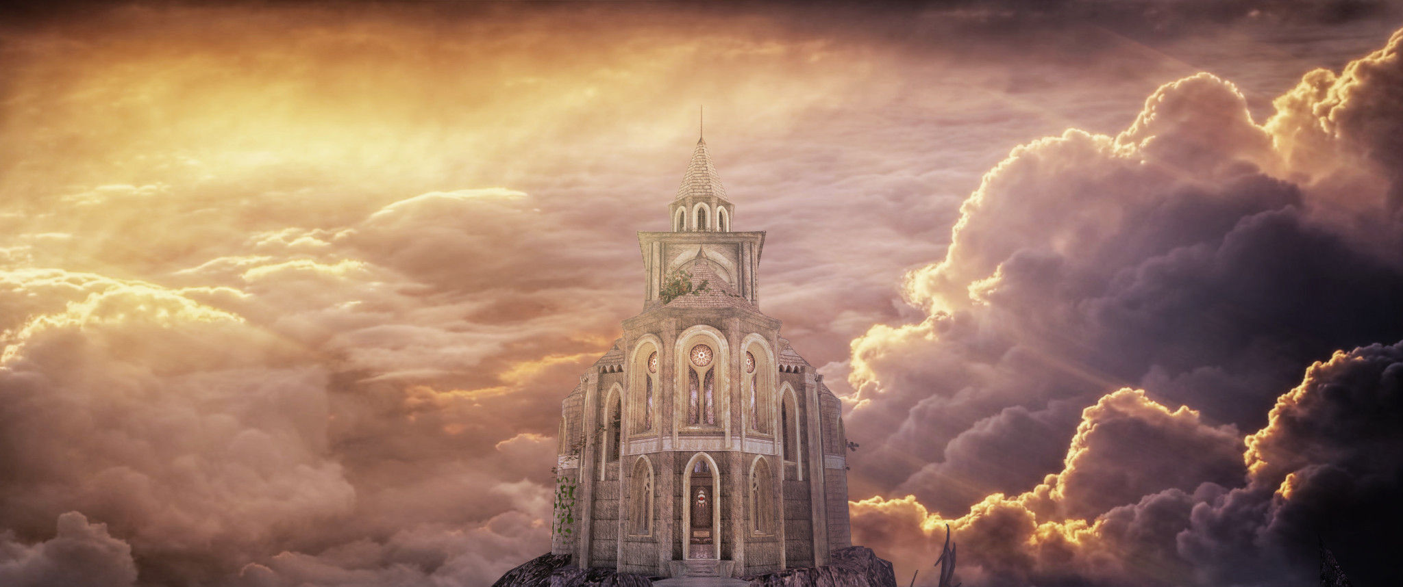 Old Gothic Castle Low-poly 3D model_2