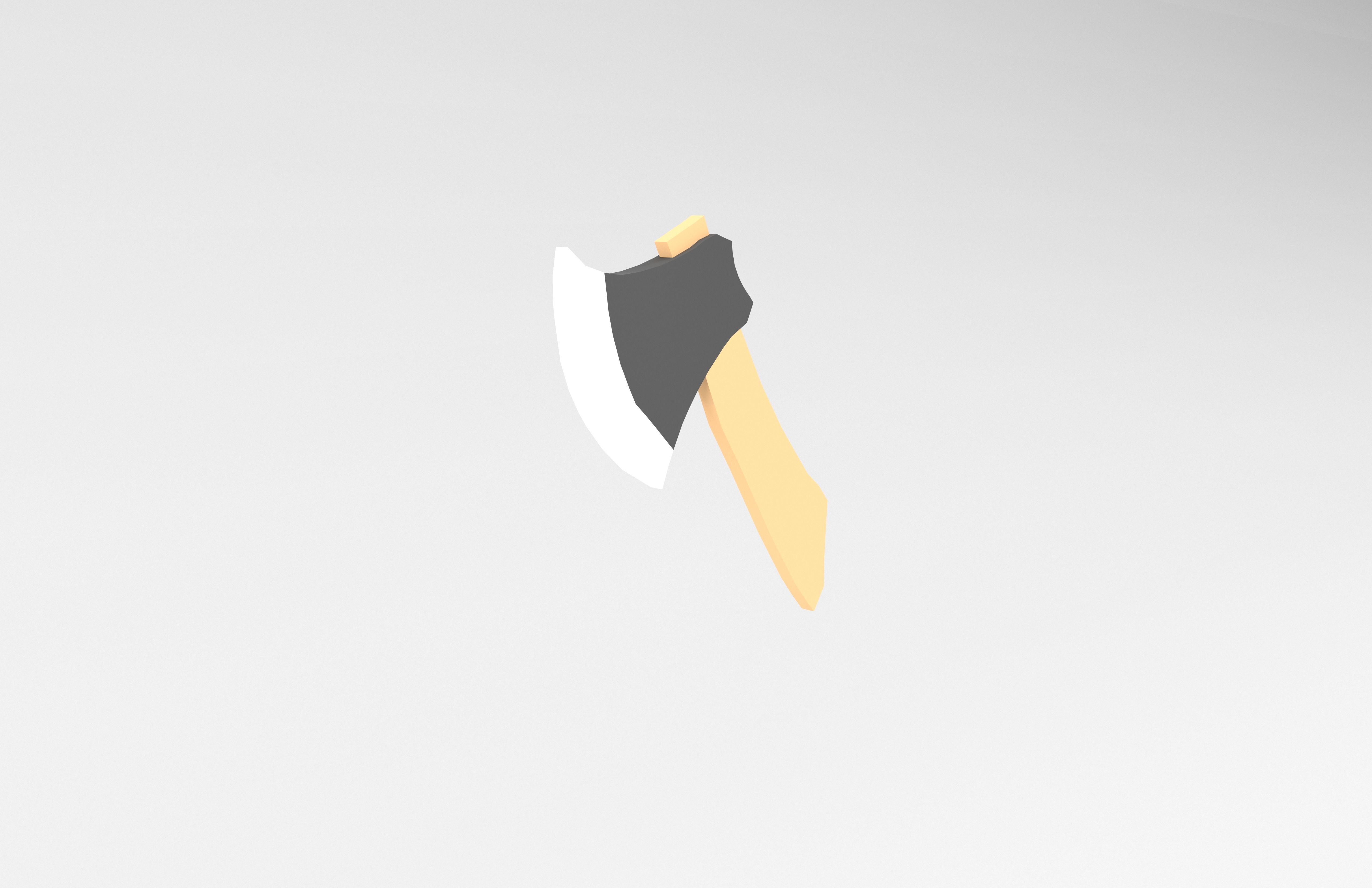 Low Poly Axe 002 Low-poly 3D model_2