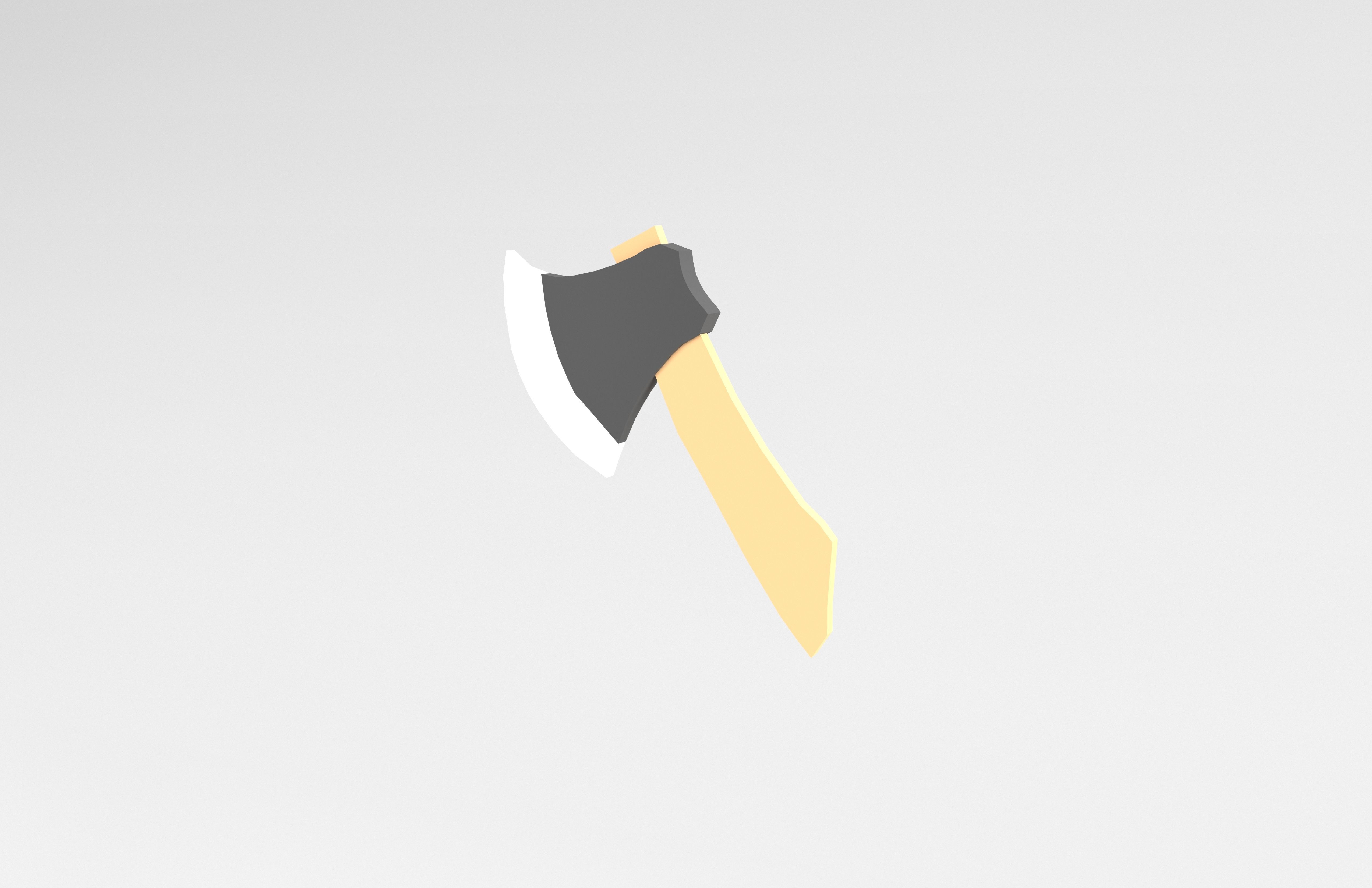 Low Poly Axe 002 Low-poly 3D model_3