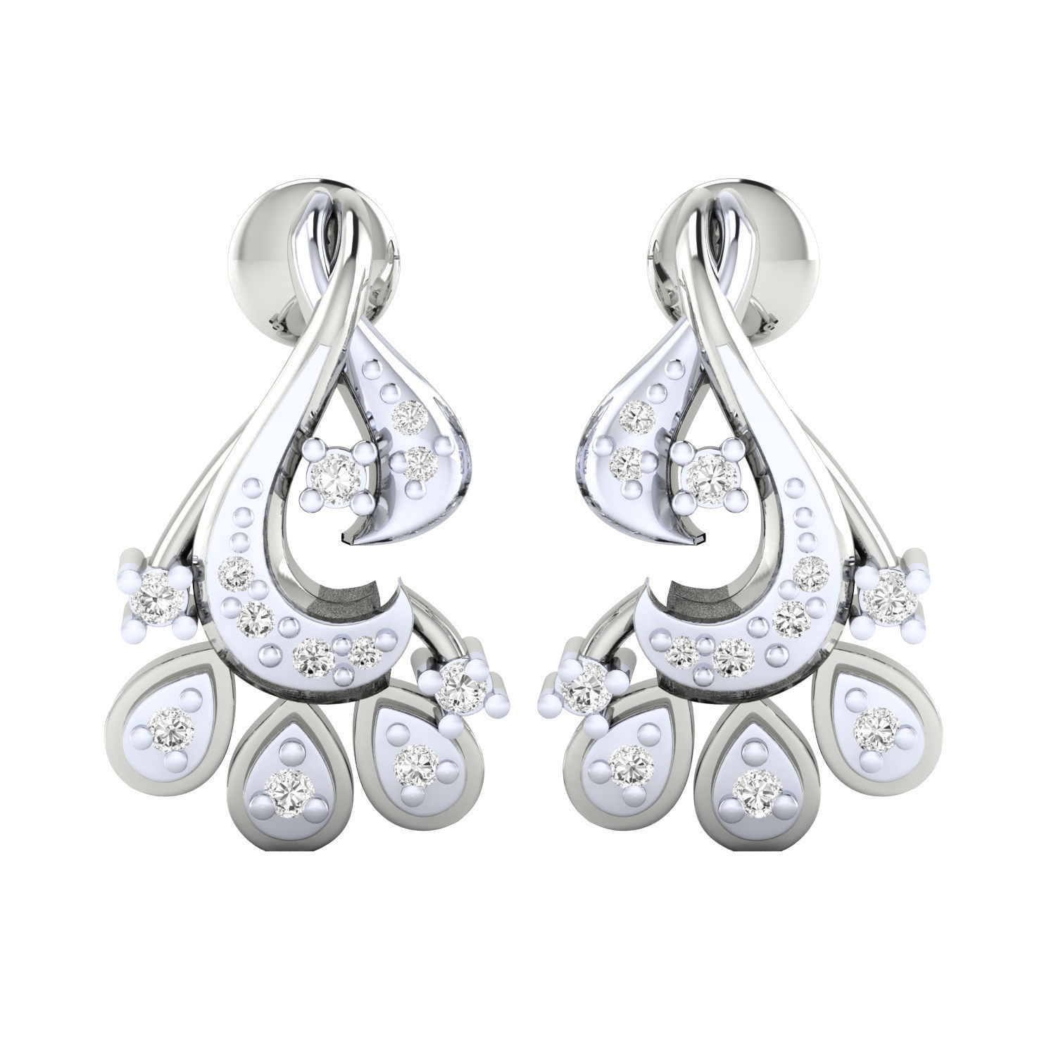 Women earrings 3dm render detail 3D print model 3D print model_1