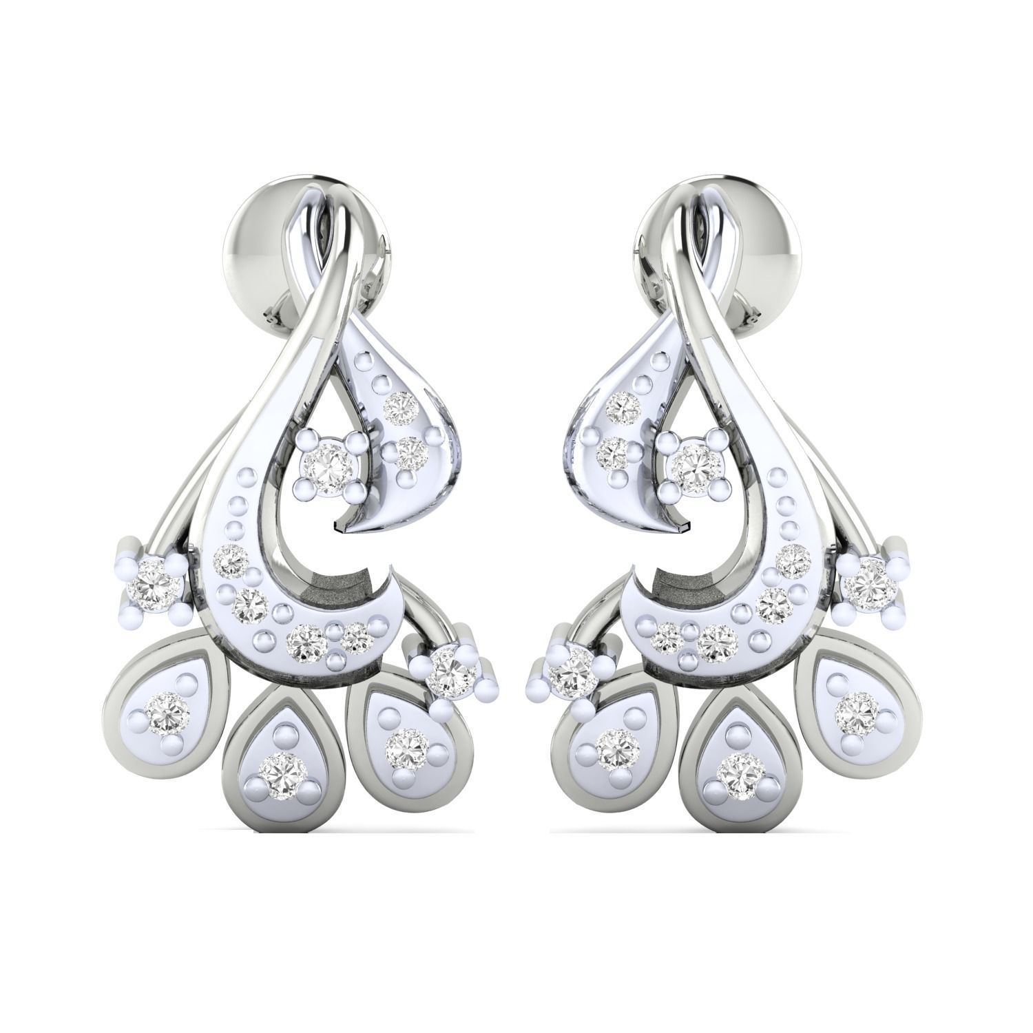 Women earrings 3dm render detail 3D print model 3D print model_2