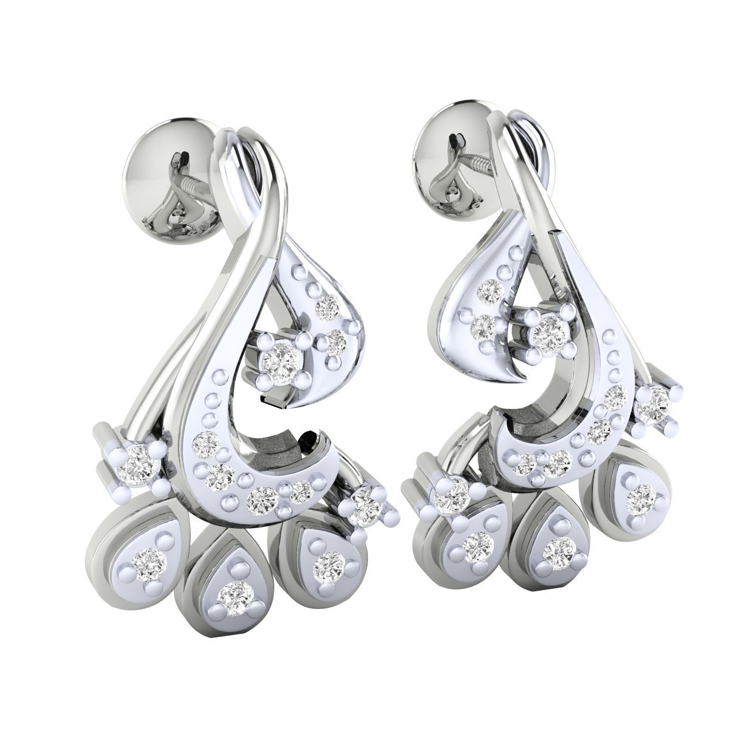 Women earrings 3dm render detail 3D print model 3D print model_6